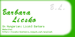 barbara licsko business card